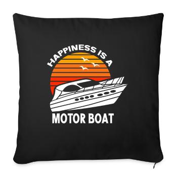 Bateau à moteur - Capitaine Bateau à moteur du lac Boater - Coussin et housse de 45 x 45 cm - noir - Devant