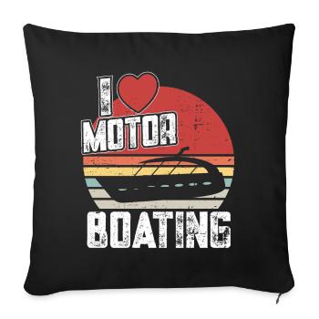 Bateau à moteur - Capitaine Bateau à moteur du lac Boater - Coussin et housse de 45 x 45 cm - noir - Devant