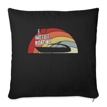 Bateau à moteur - Capitaine Bateau à moteur du lac Boater - Coussin et housse de 45 x 45 cm - noir - Devant