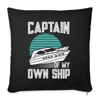 Bateau à moteur - Capitaine Bateau à moteur du lac Boater - Coussin et housse de 45 x 45 cm - noir - Devant