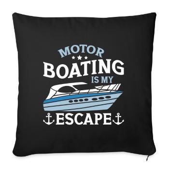 Bateau à moteur - Capitaine Bateau à moteur du lac Boater - Coussin et housse de 45 x 45 cm - noir - Devant