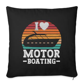 Bateau à moteur - Capitaine Bateau à moteur du lac Boater - Coussin et housse de 45 x 45 cm - noir - Devant