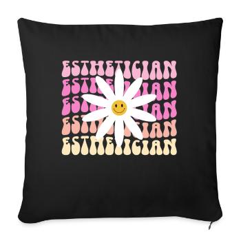 Beautician, Skin Care, Skin Therapist - Sofa pillow with filling 45cm x 45cm - black - Front