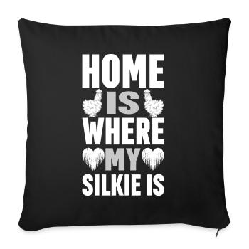 Silkie Chicken Funny Farm Animal Lover - Sofa pillow with filling 45cm x 45cm - black - Front