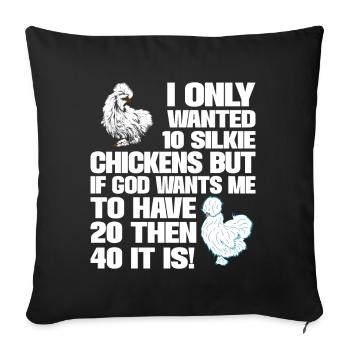 Silkie Chicken Funny Farm Animal Lover - Sofa pillow with filling 45cm x 45cm - black - Front