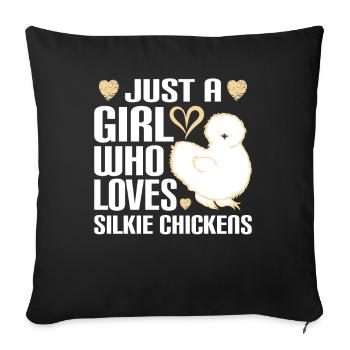 Silkie Chicken Funny Farm Animal Lover - Sofa pillow with filling 45cm x 45cm - black - Front
