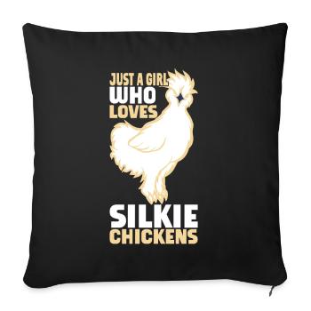 Silkie Chicken Funny Farm Animal Lover - Sofa pillow with filling 45cm x 45cm - black - Front