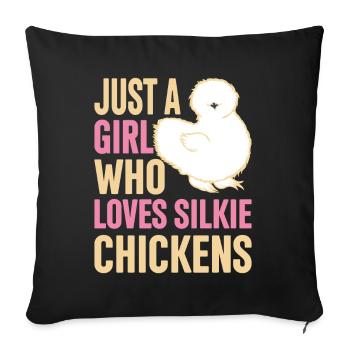 Silkie Chicken Funny Farm Animal Lover - Sofa pillow with filling 45cm x 45cm - black - Front