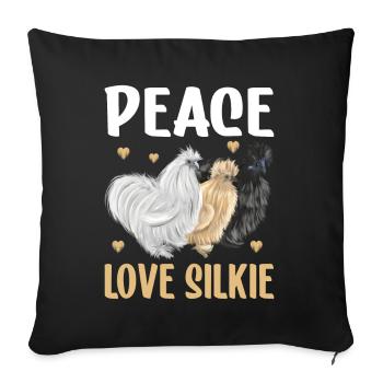 Silkie Chicken Funny Farm Animal Lover - Sofa pillow with filling 45cm x 45cm - black - Front