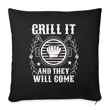 BBQ Smoker Meat Grilling Funny - Sofa pillow with filling 45cm x 45cm - black - Front