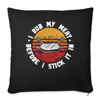 BBQ Smoker Meat Grilling Funny - Sofa pillow with filling 45cm x 45cm - black - Front