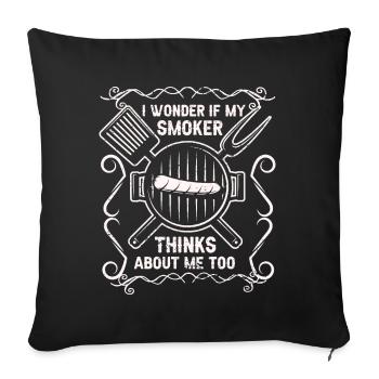 BBQ Smoker Meat Grilling Funny - Sofa pillow with filling 45cm x 45cm - black - Front