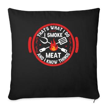 BBQ Smoker Meat Grilling Funny - Sofa pillow with filling 45cm x 45cm - black - Front