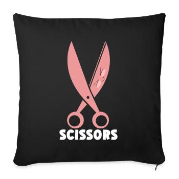Ciseaux Papier Pierre Drôle Groupe Kawaii - Coussin et housse de 45 x 45 cm - noir - Devant