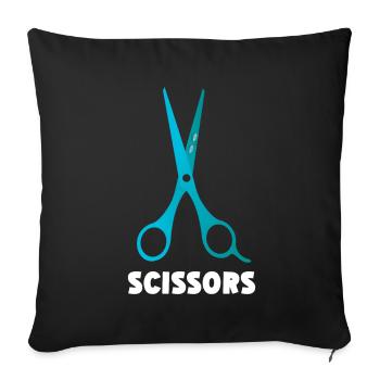 Rock Paper Scissors Funny Group Kawaii - Sofa pillow with filling 45cm x 45cm - black - Front