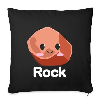 Ciseaux Papier Pierre Drôle Groupe Kawaii - Coussin et housse de 45 x 45 cm - noir - Devant