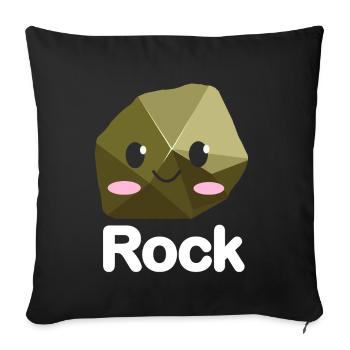 Rock Paper Scissors Funny Group Kawaii - Sofa pillow with filling 45cm x 45cm - black - Front