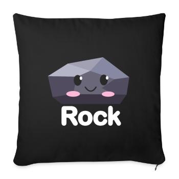 Ciseaux Papier Pierre Drôle Groupe Kawaii - Coussin et housse de 45 x 45 cm - noir - Devant