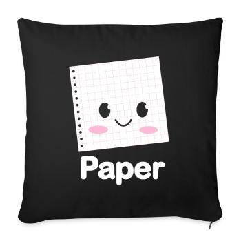 Ciseaux Papier Pierre Drôle Groupe Kawaii - Coussin et housse de 45 x 45 cm - noir - Devant