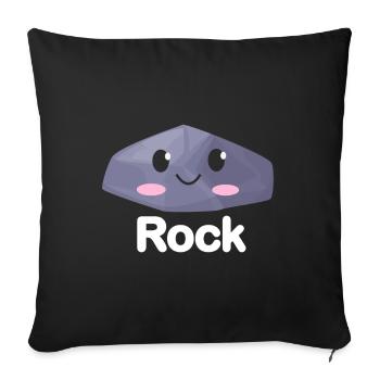 Ciseaux Papier Pierre Drôle Groupe Kawaii - Coussin et housse de 45 x 45 cm - noir - Devant