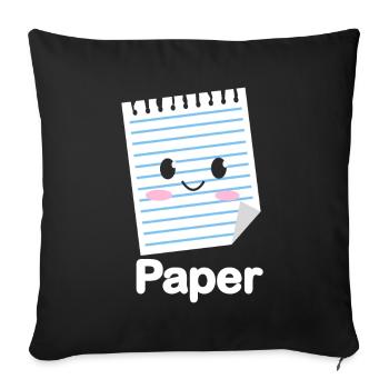 Rock Paper Scissors Funny Group Kawaii - Sofa pillow with filling 45cm x 45cm - black - Front