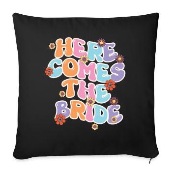 Groovy Bridal Wedding Party Bridal Flower Flowers - Sofa pillow with filling 45cm x 45cm - black - Front