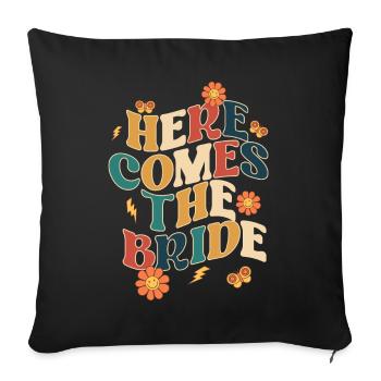 Groovy Bridal Wedding Party Bridal Flower Flowers - Sofa pillow with filling 45cm x 45cm - black - Front