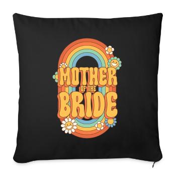 Groovy Bridal Wedding Party Bridal Flower Flowers - Sofa pillow with filling 45cm x 45cm - black - Front