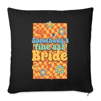 Groovy Bridal Wedding Party Bridal Flower Flowers - Sofa pillow with filling 45cm x 45cm - black - Front