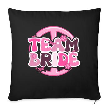 Groovy Bridal Wedding Party Bridal Flower Flowers - Sofa pillow with filling 45cm x 45cm - black - Front