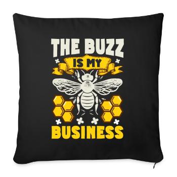 Abeille miel Webeke ruche apiculteur nid d’abeille - Coussin et housse de 45 x 45 cm - noir - Devant