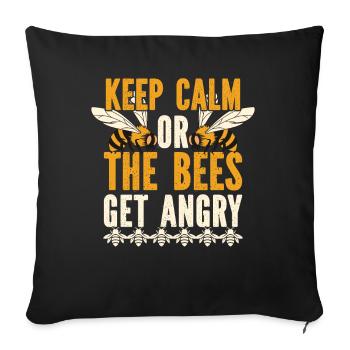 Abeille miel Webeke ruche apiculteur nid d’abeille - Coussin et housse de 45 x 45 cm - noir - Devant
