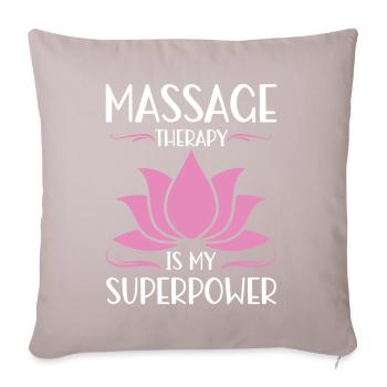 Massothérapeute Thérapie Masseuse Appréciation - Coussin et housse de 45 x 45 cm - taupe clair - Devant