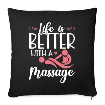 Massage Therapist Therapy Masseuse Appreciation - Sofa pillow with filling 45cm x 45cm - black - Front