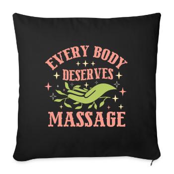 Massothérapeute Thérapie Masseuse Appréciation - Coussin et housse de 45 x 45 cm - noir - Devant