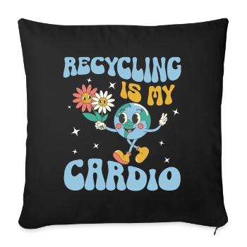 Earth Day Groovy Hippie 70s Retro Retro - Sofa pillow with filling 45cm x 45cm - black - Front