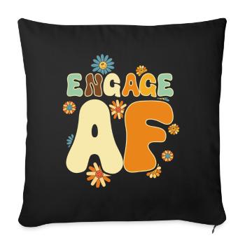 Dedicated friends engagement bride - Sofa pillow with filling 45cm x 45cm - black - Front