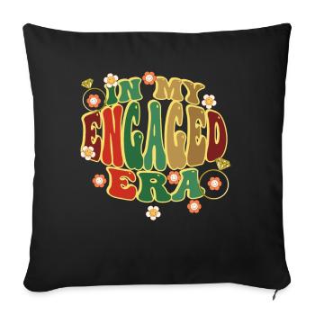 Dedicated friends engagement bride - Sofa pillow with filling 45cm x 45cm - black - Front