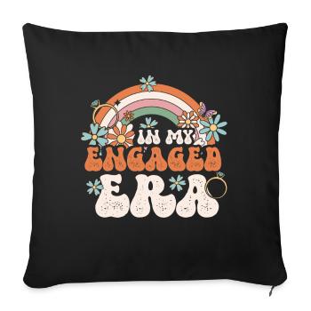 Dedicated friends engagement bride - Sofa pillow with filling 45cm x 45cm - black - Front