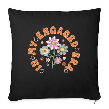 Dedicated friends engagement bride - Sofa pillow with filling 45cm x 45cm - black - Front