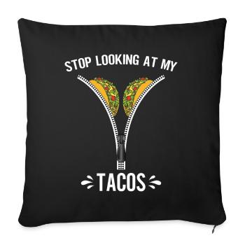Taco drôle Fiesta mexicaine Cinco De Mayo - Coussin et housse de 45 x 45 cm - noir - Devant