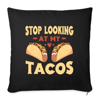 Taco drôle Fiesta mexicaine Cinco De Mayo - Coussin et housse de 45 x 45 cm - noir - Devant