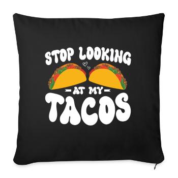 Taco drôle Fiesta mexicaine Cinco De Mayo - Coussin et housse de 45 x 45 cm - noir - Devant