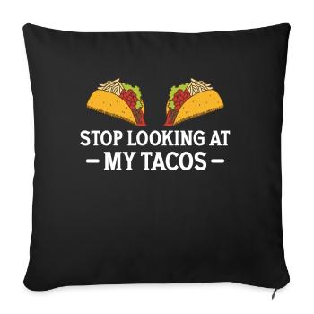 Taco drôle Fiesta mexicaine Cinco De Mayo - Coussin et housse de 45 x 45 cm - noir - Devant