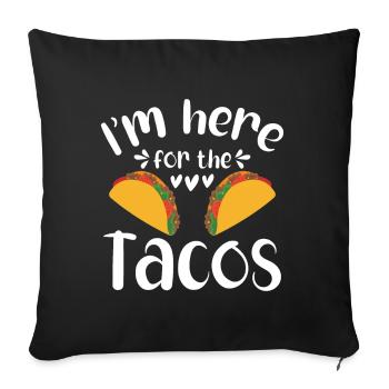 Taco drôle Fiesta mexicaine Cinco De Mayo - Coussin et housse de 45 x 45 cm - noir - Devant