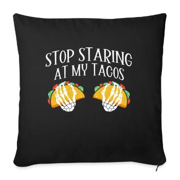 Taco drôle Fiesta mexicaine Cinco De Mayo - Coussin et housse de 45 x 45 cm - noir - Devant