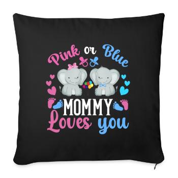 Maman rose ou bleue t'aime le sexe - Coussin et housse de 45 x 45 cm - noir - Devant