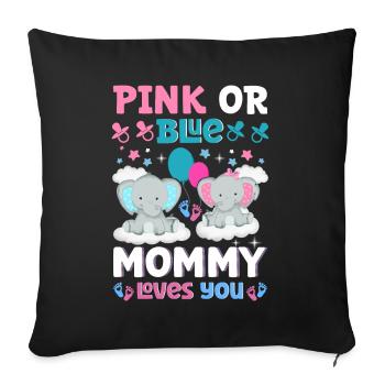 Pink Or Blue Mama Loves You Sex - Sofa pillow with filling 45cm x 45cm - black - Front