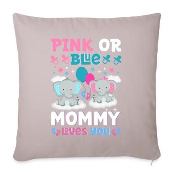 Maman rose ou bleue t'aime le sexe - Coussin et housse de 45 x 45 cm - taupe clair - Devant