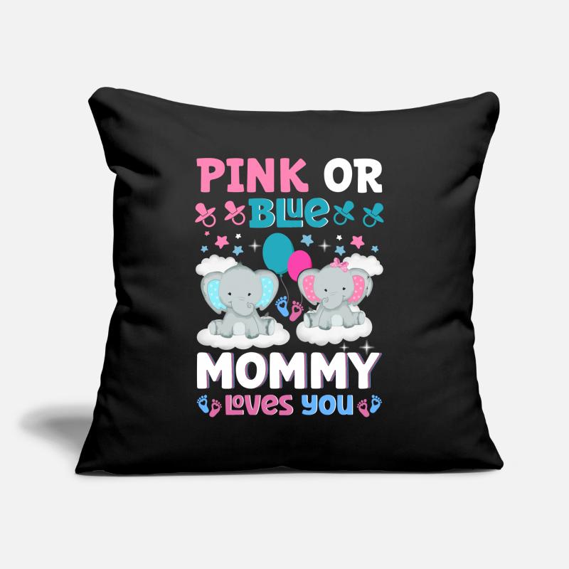 Pink Oder Blue Mama Liebt Dich Geschlecht Sofakissen mit Füllung 45 x 45 cm